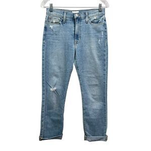 Hudson Womens Crop Jeans Blair‎ Stretch Cuffed Distressed Raw Hem Blue Sz 26*